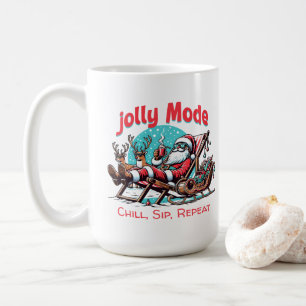 Jolly Mode Santa Chill Sip Repeat für Kollegen Kaffeetasse