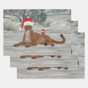 Jolly Mountain Lion mit Cub Geschenkpapier Set