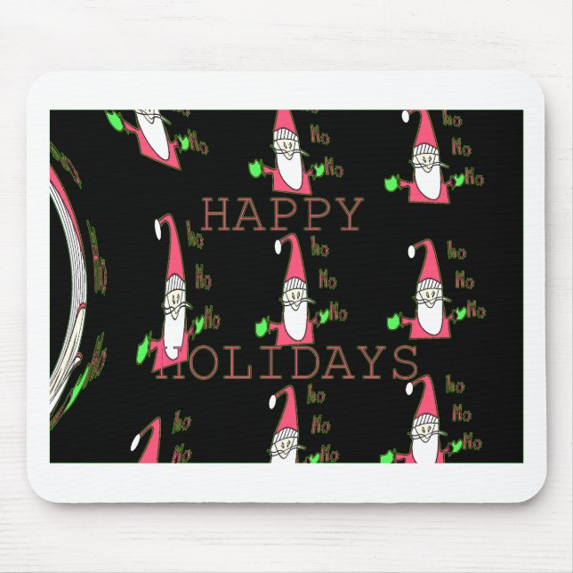 Jolly Mouse Santa: Eine lustige Urlaubserscheinung Mousepad (Vorne)