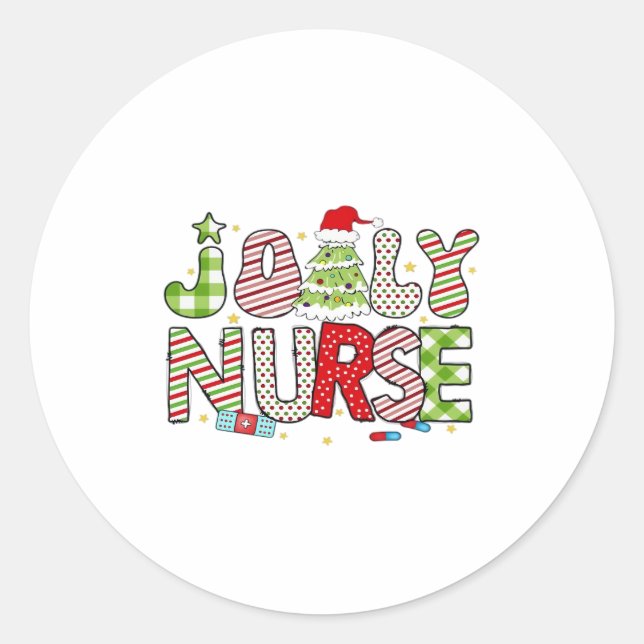 Jolly Nurse, Halloween Classic T-Shirt Runder Aufkleber (Vorderseite)
