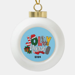 Jolly Nurse Keramik Kugel-Ornament
