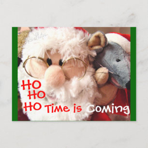 Jolly Ol Santa & Mouse Postcard - customize Feiertagspostkarte