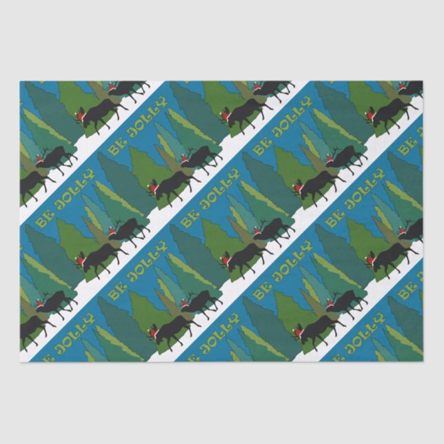 Jolly Old Moose and Elk Seidenpapier (Vorderseite)