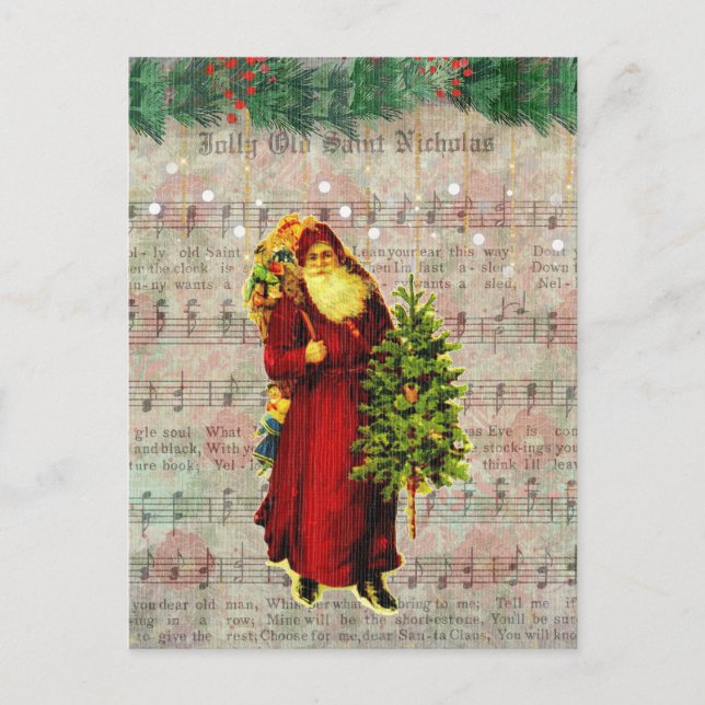 Jolly Old Saint Nicholas Christmas Eve Santa Claus Postkarte (Vorderseite)