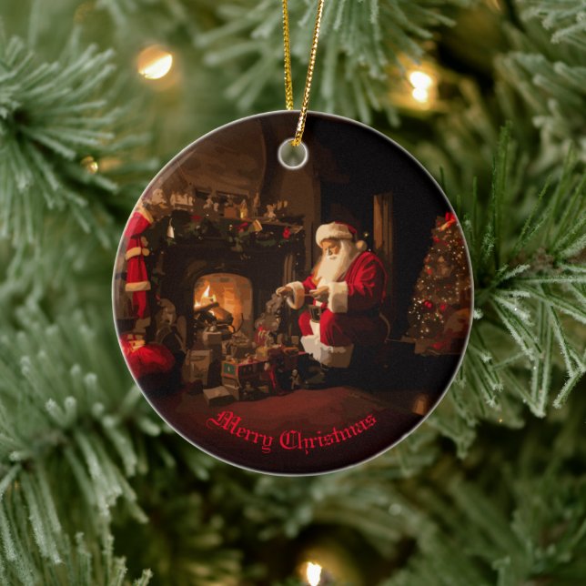 Jolly Old Saint Nick Keramik Ornament (Baum)