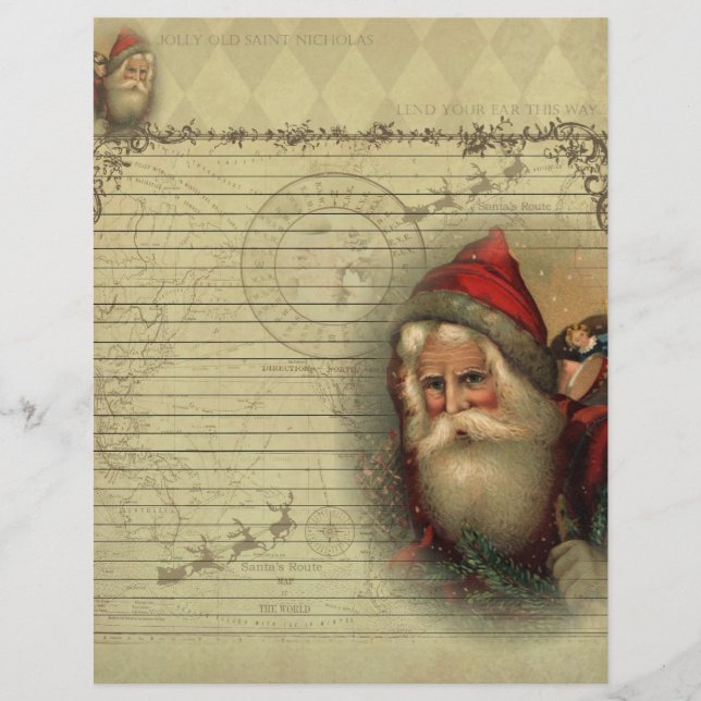 Jolly Old St Nicholas Letter von Santa Paper (Vorderseite)