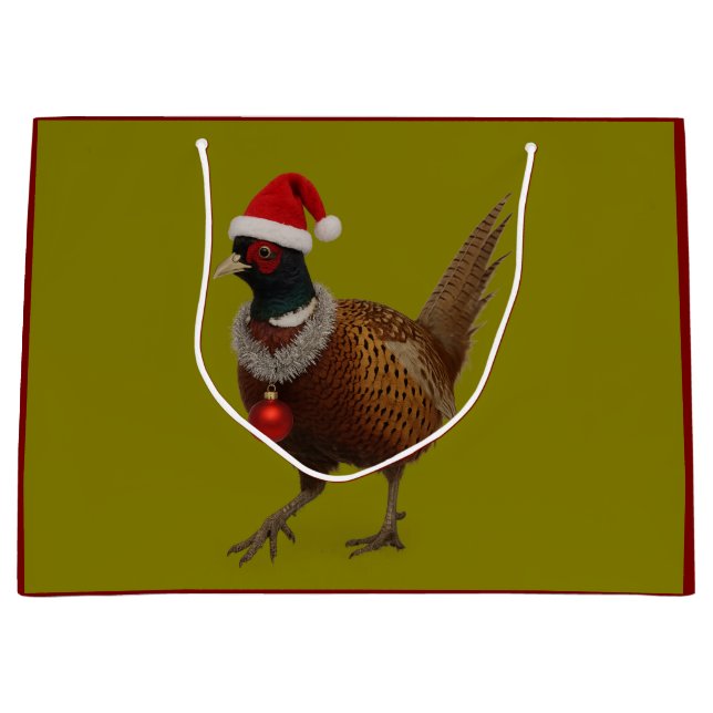 Jolly Pheasant Christmas Gift Bag Große Geschenktüte (Vorderseite)