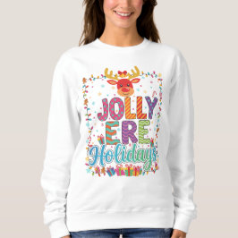 "Jolly Reindeer Holiday Lights Sweatshirt" Sweatshirt