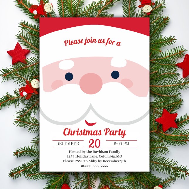 Jolly Retro Weihnachtsfest Weihnachts-Party Einladung (Jolly Retro Santa Festive Christmas Party Invitation)
