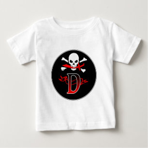 Jolly Roger D Monogram Anfangs Baby T-shirt