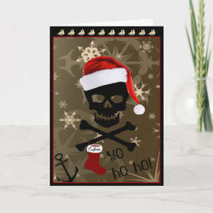 Jolly Roger Pirate Christmas Feiertagskarte