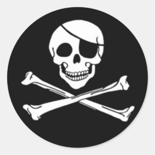 Jolly Roger Piratenaufkleber Runder Aufkleber