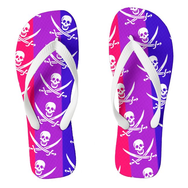Jolly Roger Pride Flag Flip Flops (Fußbett)