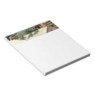 Jolly Saint Nick Vintag Santa Sleigh auf dem Dach Notizblock