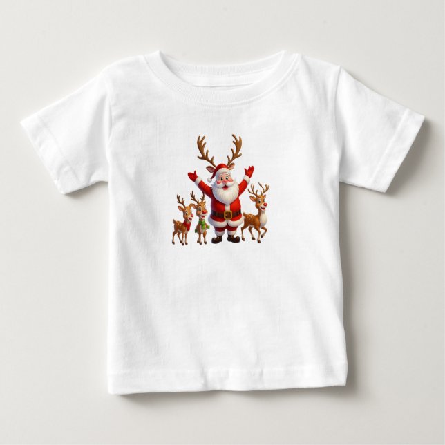 Jolly Santa and Friends Baby T-shirt (Vorderseite)
