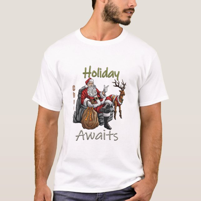 "Jolly Santa and Seinem Rentier" T-Shirt (Vorderseite)