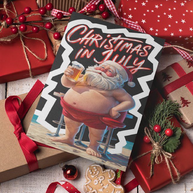 Jolly Santa Cheers mit einem Bier Postkarte (Von Creator hochgeladen)