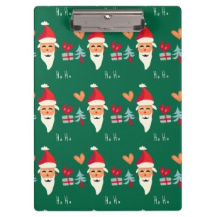 Jolly Santa Christmas Design Klemmbrett