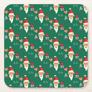 Jolly Santa Christmas Design Rechteckiger Pappuntersetzer