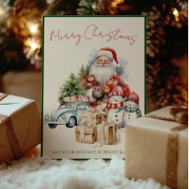 Jolly Santa Christmas Grußkarte | Rot und Grün Karte