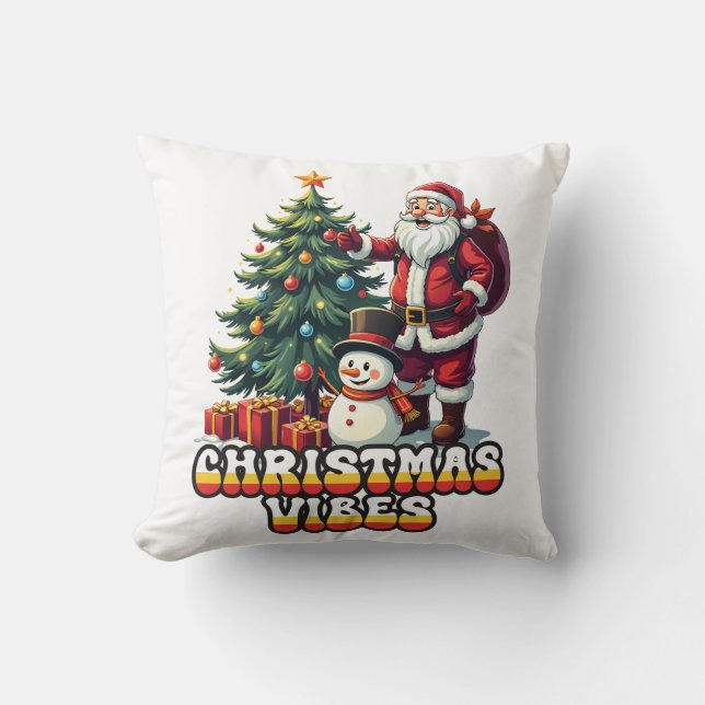 Jolly Santa Christmas Vibes Kissen (Vorderseite)