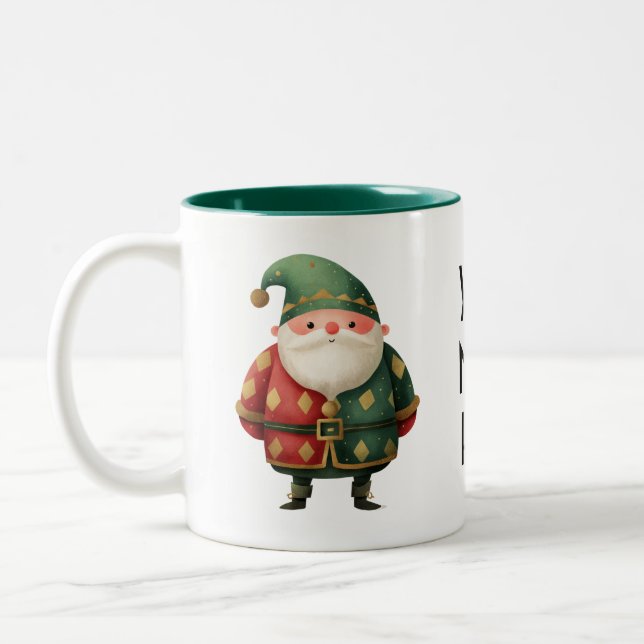 Jolly Santa – Classic Christmas Cheer  Zweifarbige Tasse (Links)
