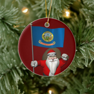 Jolly Santa Claus Besuche Idaho Keramikornament