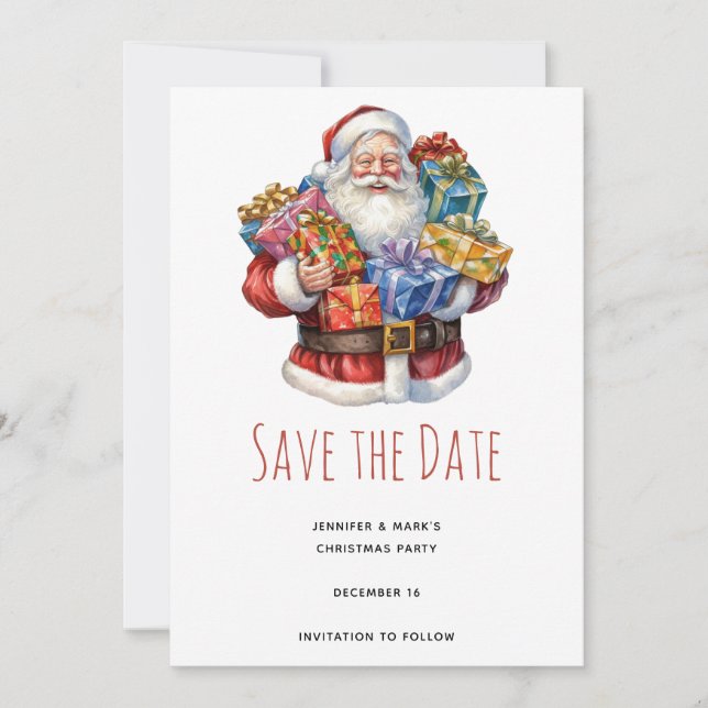 Jolly Santa Claus Class Christmas Save The Date (Vorderseite)