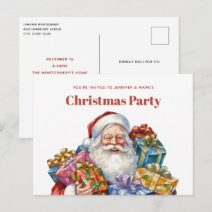 Jolly Santa Claus Classic Christmas Einladungspostkarte