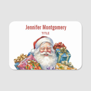 Jolly Santa Claus Classic Christmas Namensschild