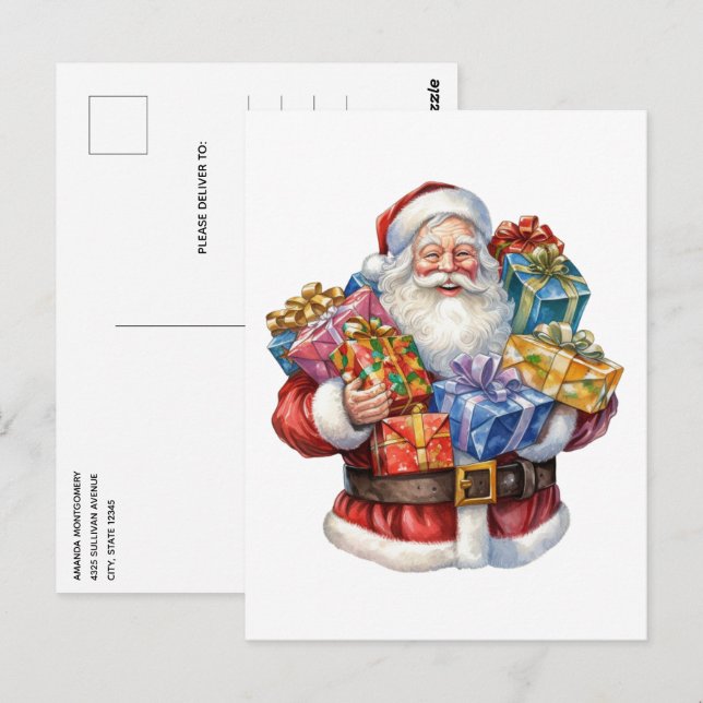 Jolly Santa Claus Classic Christmas Postkarte (Vorne/Hinten)