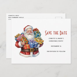 Jolly Santa Claus Classic Christmas Save the Date Einladungspostkarte