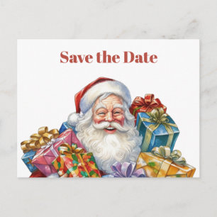 Jolly Santa Claus Classic Christmas Save the Date Einladungspostkarte