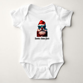Jolly Santa Claus Face Design T-Shirt - Festivals Baby Strampler