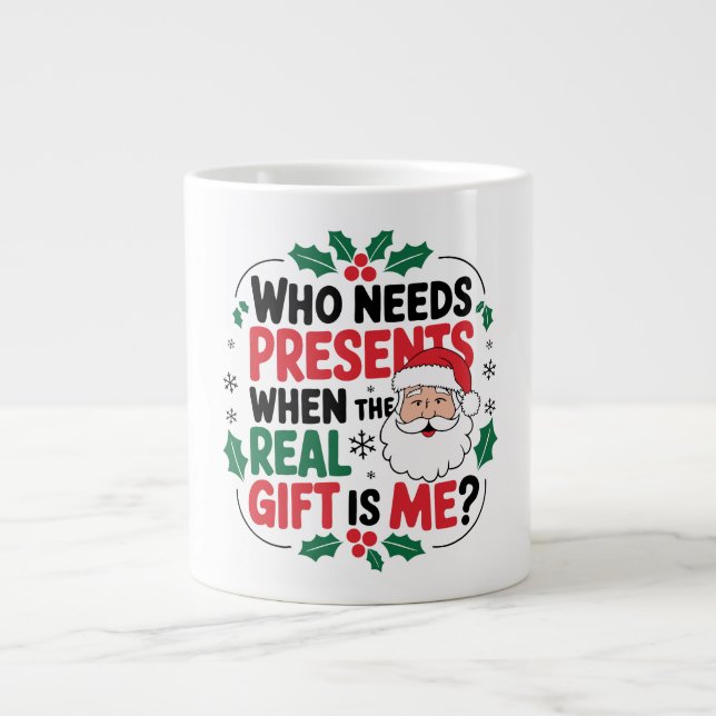 Jolly Santa Claus feiert Feststimmung für alle Jumbo-Tasse (Vorderseite)