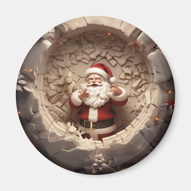 Jolly Santa Claus Holiday Magnet (Vorne)