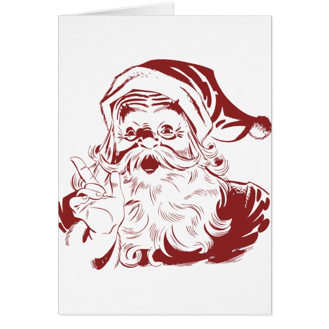 Jolly Santa Claus in Red Fun Retro Frohe Weihnacht (Vorne)