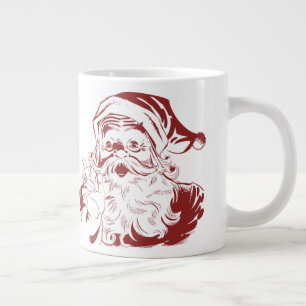 Jolly Santa Claus in Red Fun Retro Merry Christmas Jumbo-Tasse