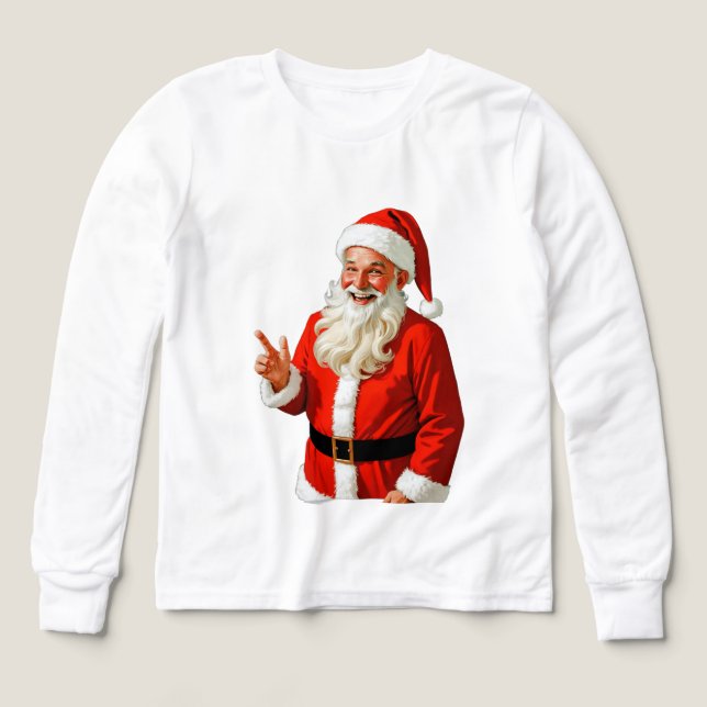 Jolly Santa Claus Making Peace Sign – Vintage Chri (Design Vorderseite)