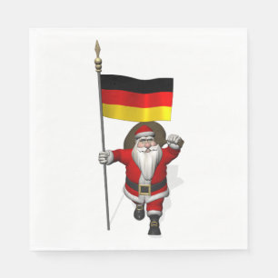 Jolly Santa Claus mit der Flagge Deutschlands Serviette