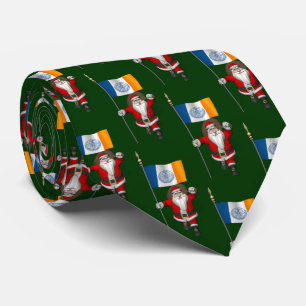 Jolly Santa Claus mit der Flagge von New York City Krawatte