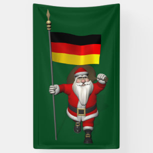 Jolly Santa Claus mit deutscher Bundesflagge Banner
