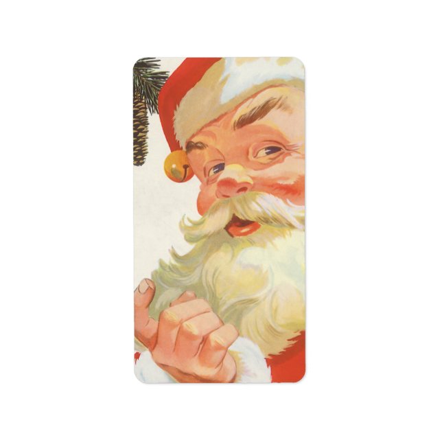 Jolly Santa Claus mit einem Geheimnis, Weihnachtsf Adressaufkleber (Vorne)