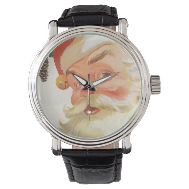 Jolly Santa Claus mit einem Geheimnis, Weihnachtsf Armbanduhr (Vorderseite)