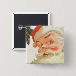 Jolly Santa Claus mit einem Geheimnis, Weihnachtsf Button