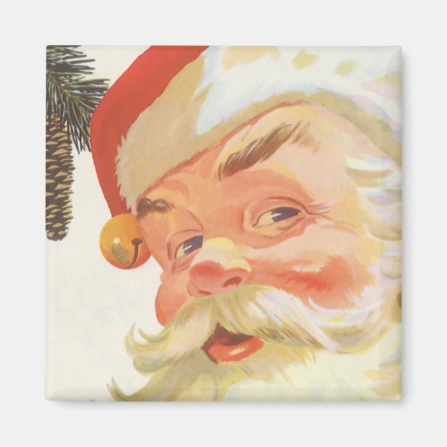 Jolly Santa Claus mit einem Geheimnis, Weihnachtsf Magnet (Vorne)