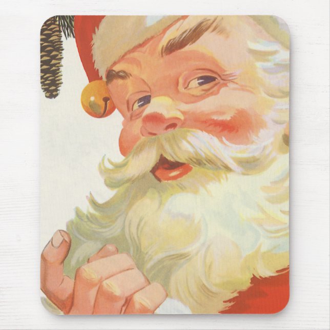 Jolly Santa Claus mit einem Geheimnis, Weihnachtsf Mousepad (Vorne)