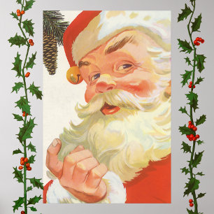 Jolly Santa Claus mit einem Geheimnis, Weihnachtsf Poster