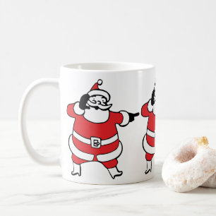Jolly Santa Claus ruft Reindeer zu Weihnachten an Tasse