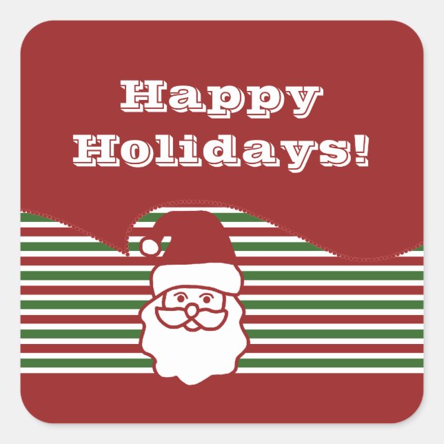 Jolly Santa Claus Square Stickers (Vorderseite)